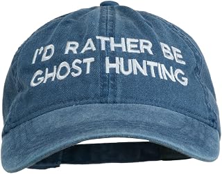 I'd Rather Be Ghost Hunting Embroidered Washed Cap