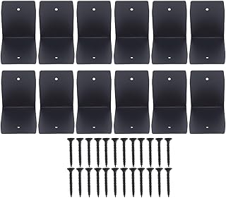 Pergola Hardware Rafter Clips Black Galvanized Steel Rafter Brackets Hurricane Clips Brackets Ties with Screws for Lumber Pergola, Timber Beam, Ceiling Joist (3.7inch)