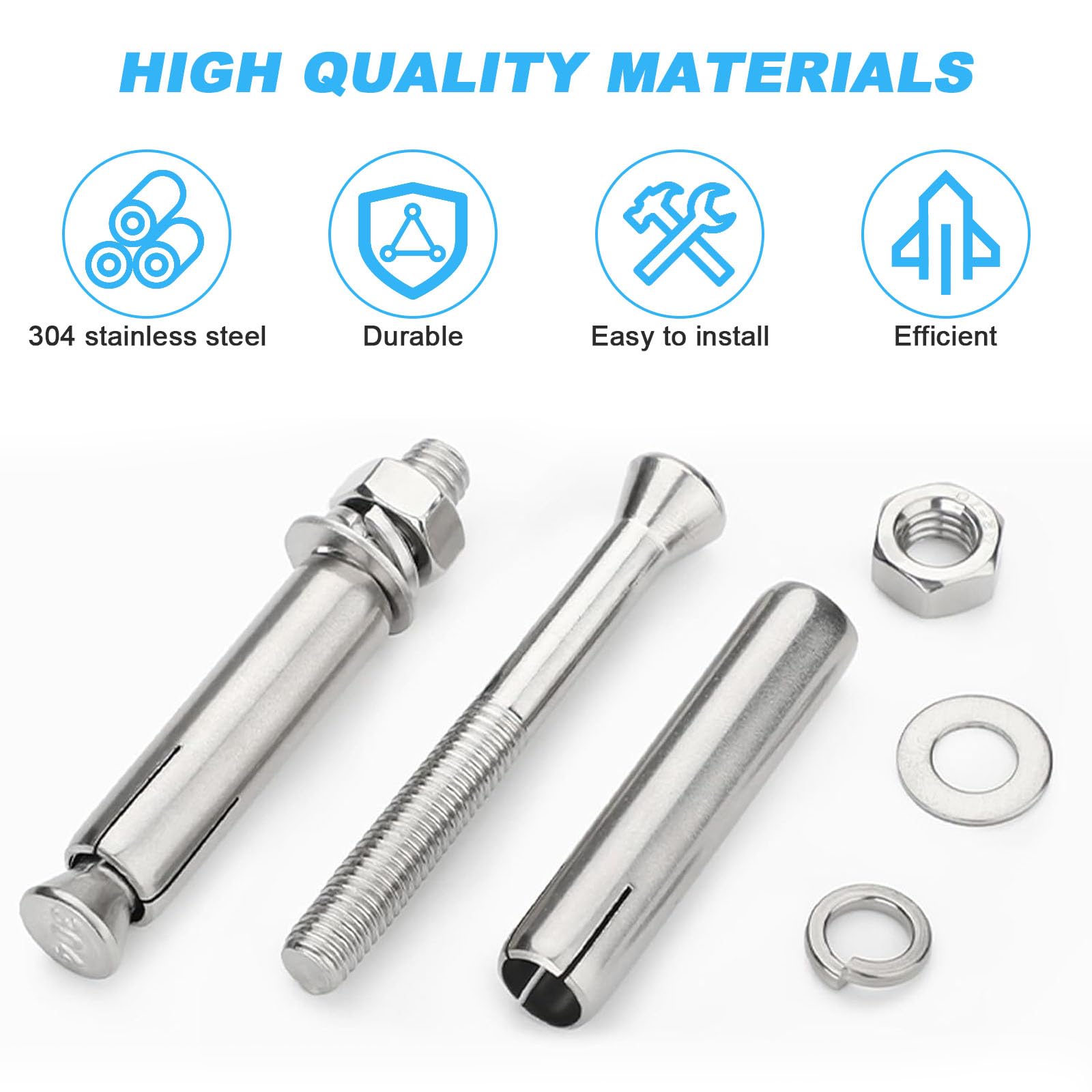Aazon.co: Keadic 6Pcs 12 Expansion Hook,304 Stainless Steel Concrete