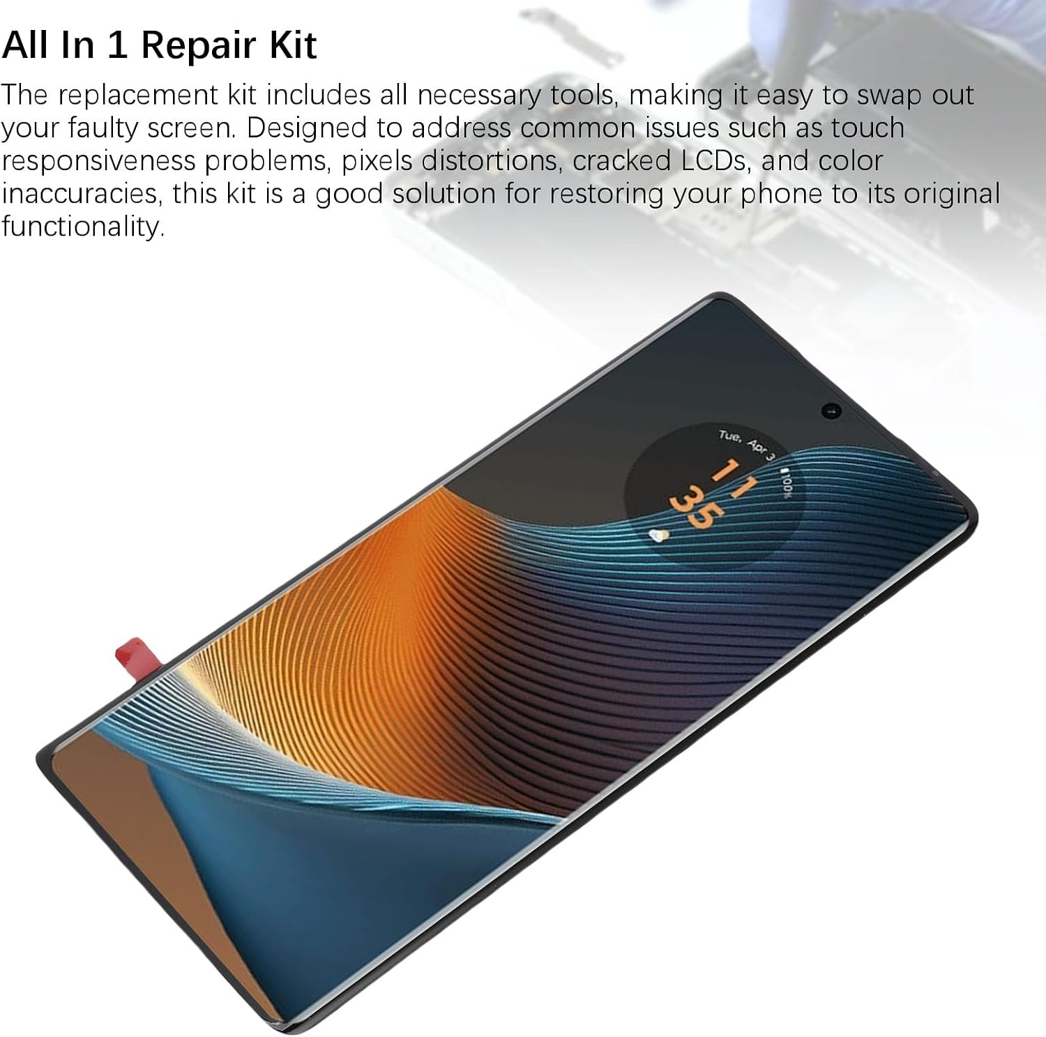 Phone Screen Replacement, 6.7in Curved P Organic Light Emitting Diode Display 1080P Resolution Touch Digitizer Assembly with 3D Touch Sensitivity 120 144Hz Refresh Rate