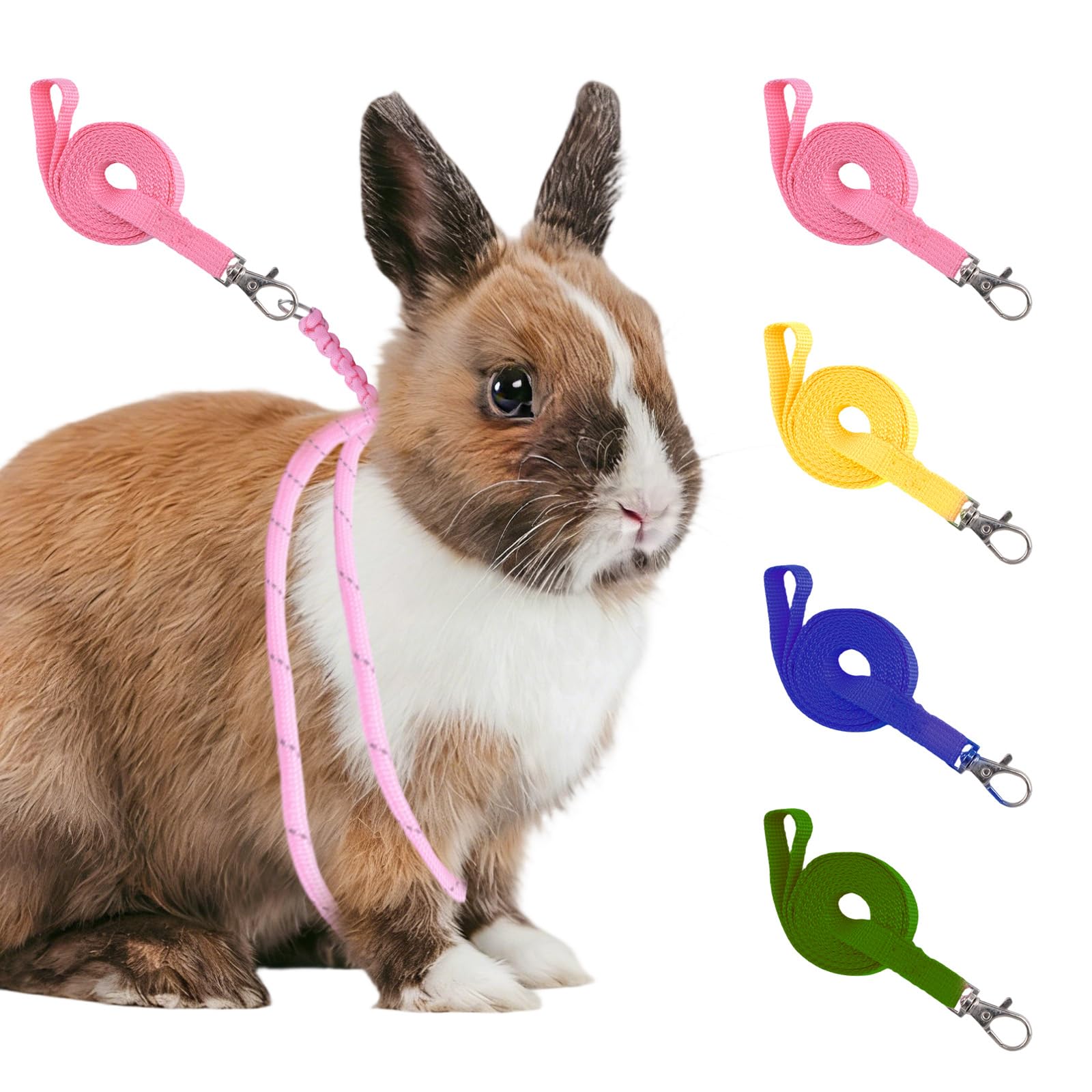 HACRAHO Handmade Figure 8 Harness and Leash for Ferrets,4 PCS Escape Proof Bunny Harness Vest for Pet Running Walk Jogging Bunny Kitten Ferret and Other Small Pet