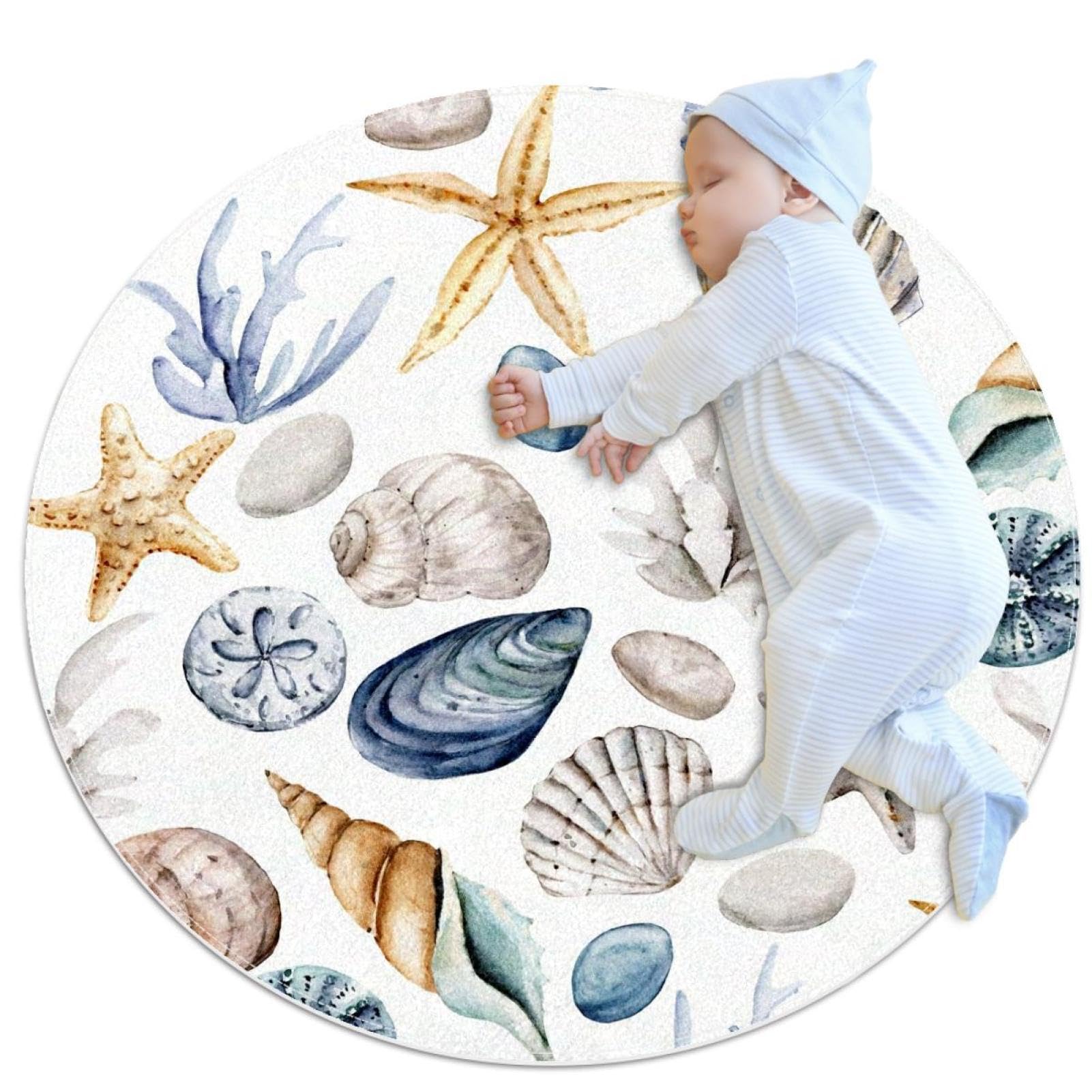 Tapis de salle de bain antidérapant et absorbant coquillages pour chambre