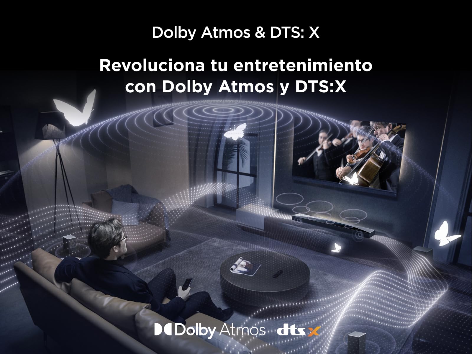 TCL Barra de Sonido Q85H Pro 7.1.4 Canales para TV, 860 vatios, Cine en casa, Sonido Cine Envolvente, expansión de Sonido, Dolby Atmos, DTS:X, Bluetooth 5.1, HDMI 2.1, Mando a Distancia único, USB