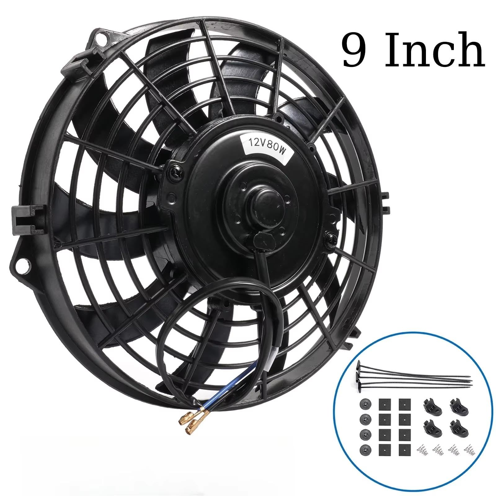 Ventilador Universal 12V 80W 9 Pulgadas 10 Ventilador de motor del coche