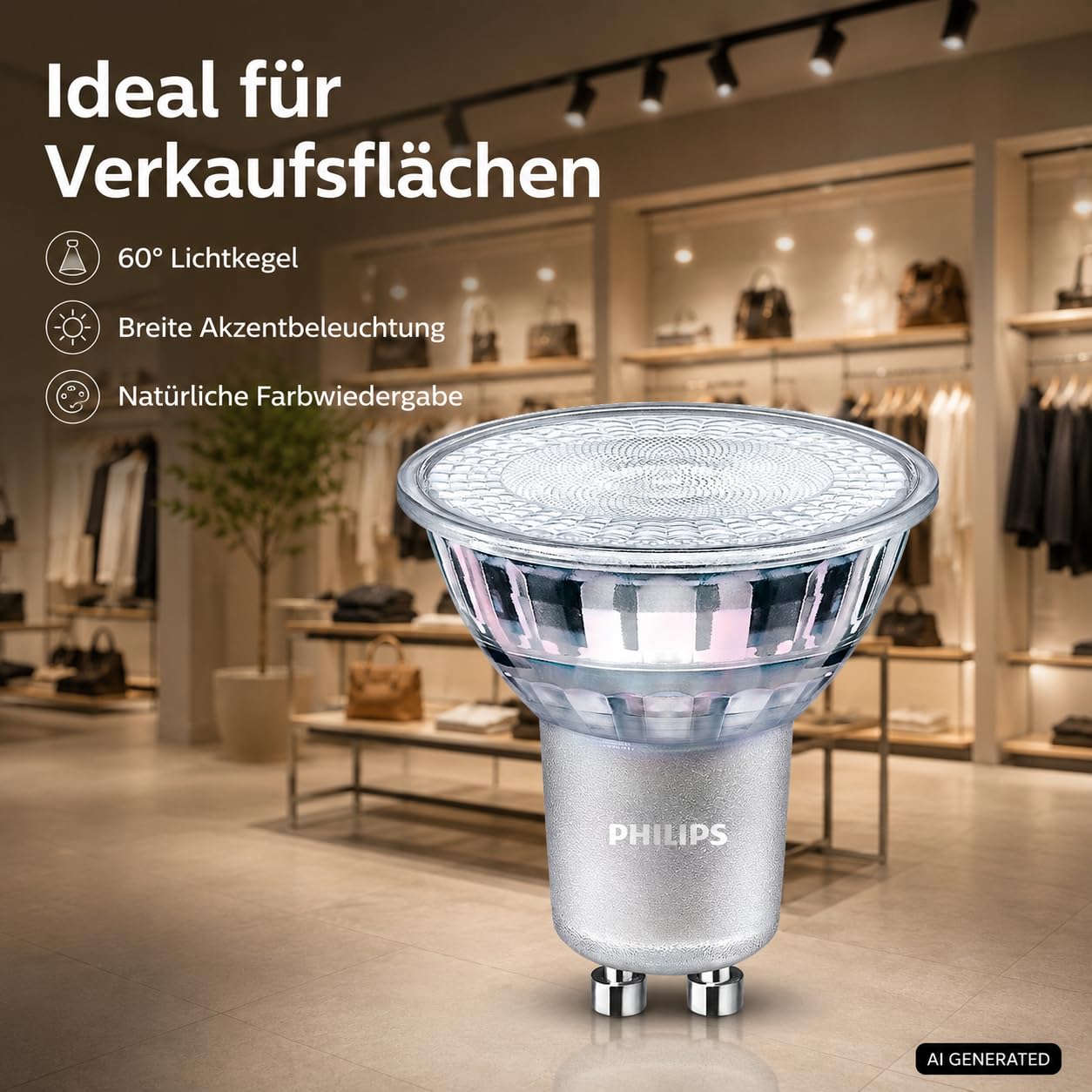 Philips 10x MASTER Value LEDspot PAR16 GU10, Warmweiß, 3,7 W, dimmbar, 355 lm, 60 Grad, 50 W Äquivalent, 220-240 V 10er SPARPACK