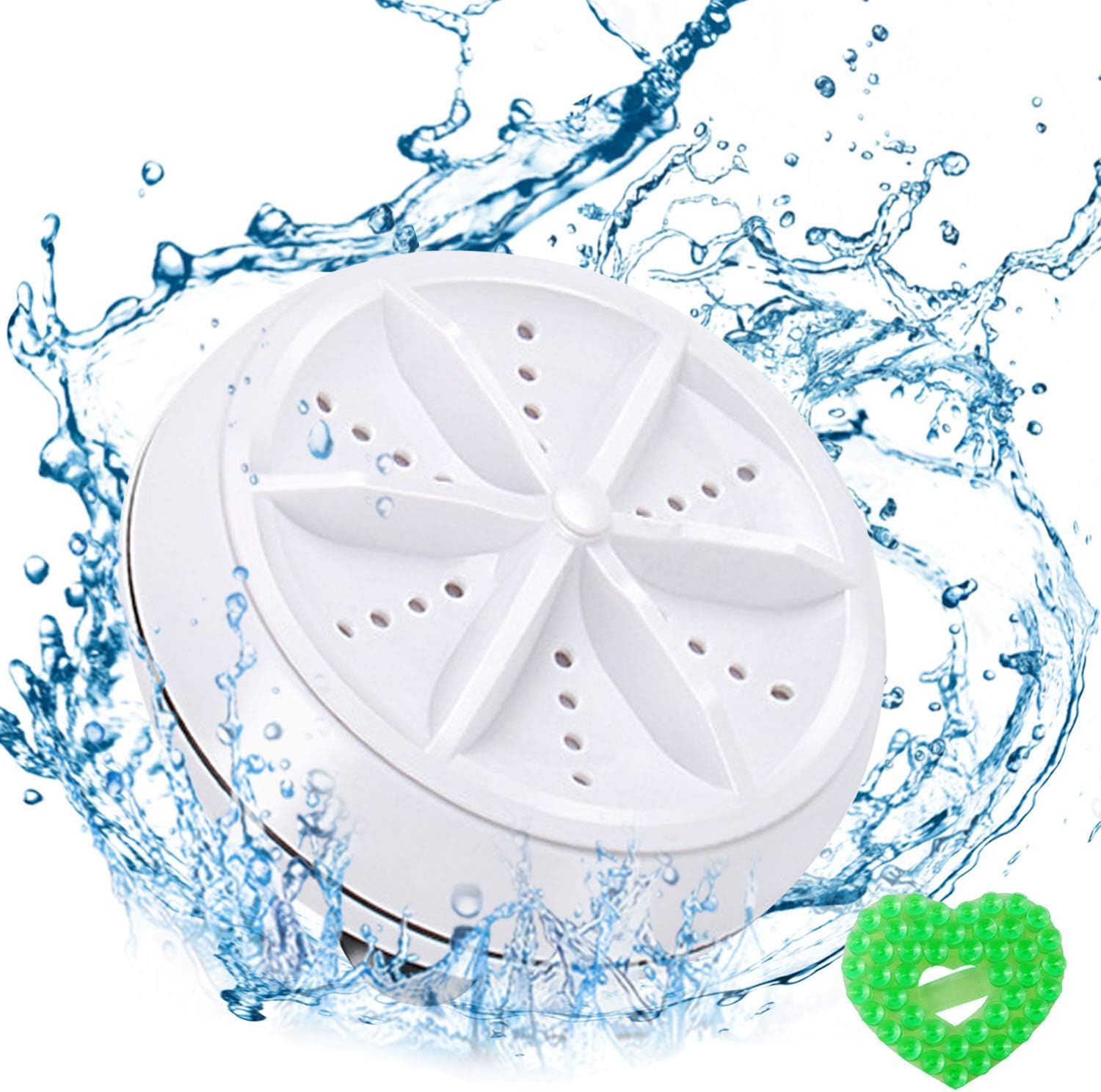 GosearPortable Mini Washing Machine,Turbo Washer & Dishwasher With USb Powered Portable Ultrasonic Turbine Sterilization Removes Dirt For Personal Laundry Travel BUSiness Rv Trip Apartment