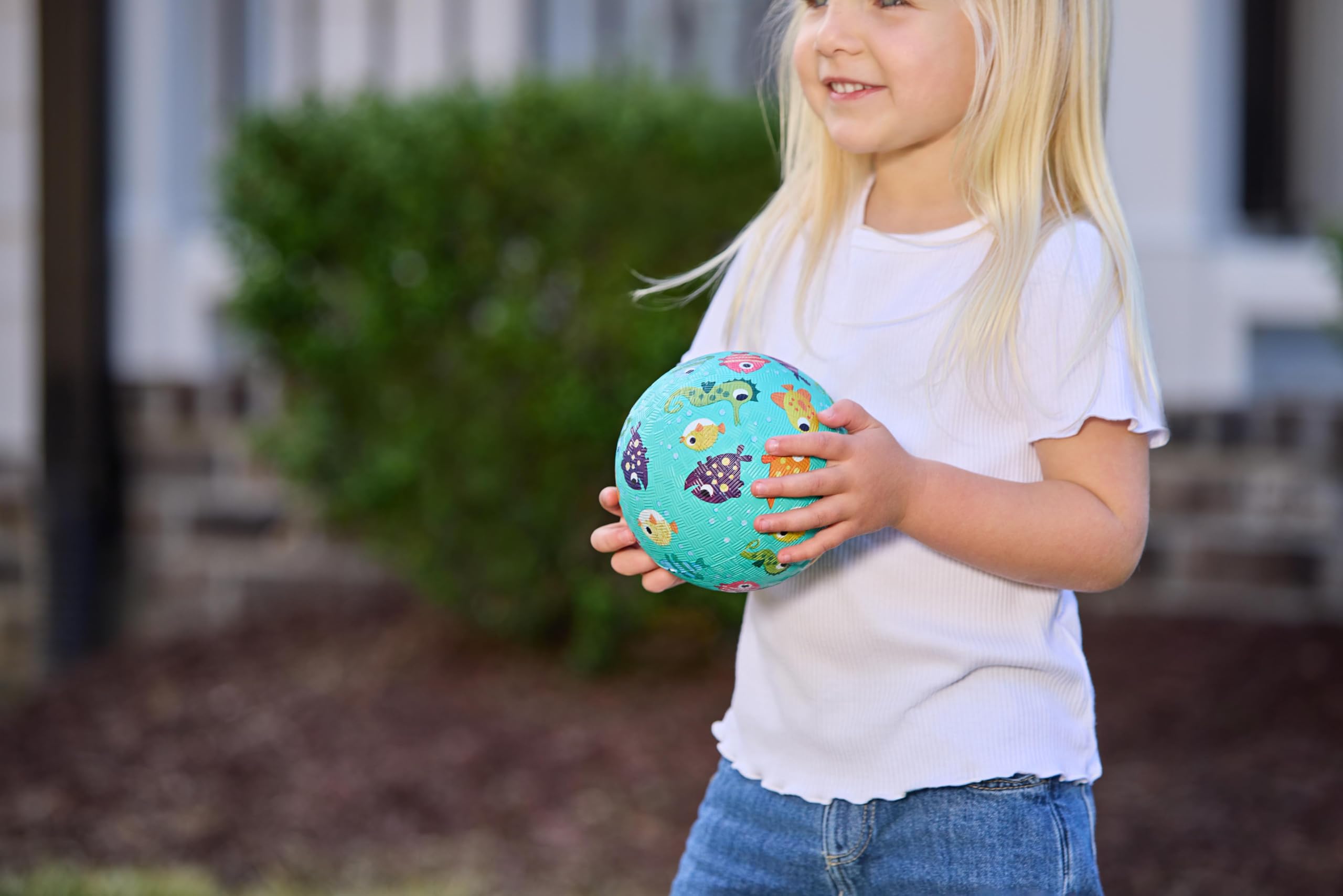 Crocodile Creek Rubber Playground Ball, Ships Inflated, PVC-Free, Durable Design for Outdoor Games and Active Ball Sports, for Kids Ages 3 Years and Up, 5'/7 Size,