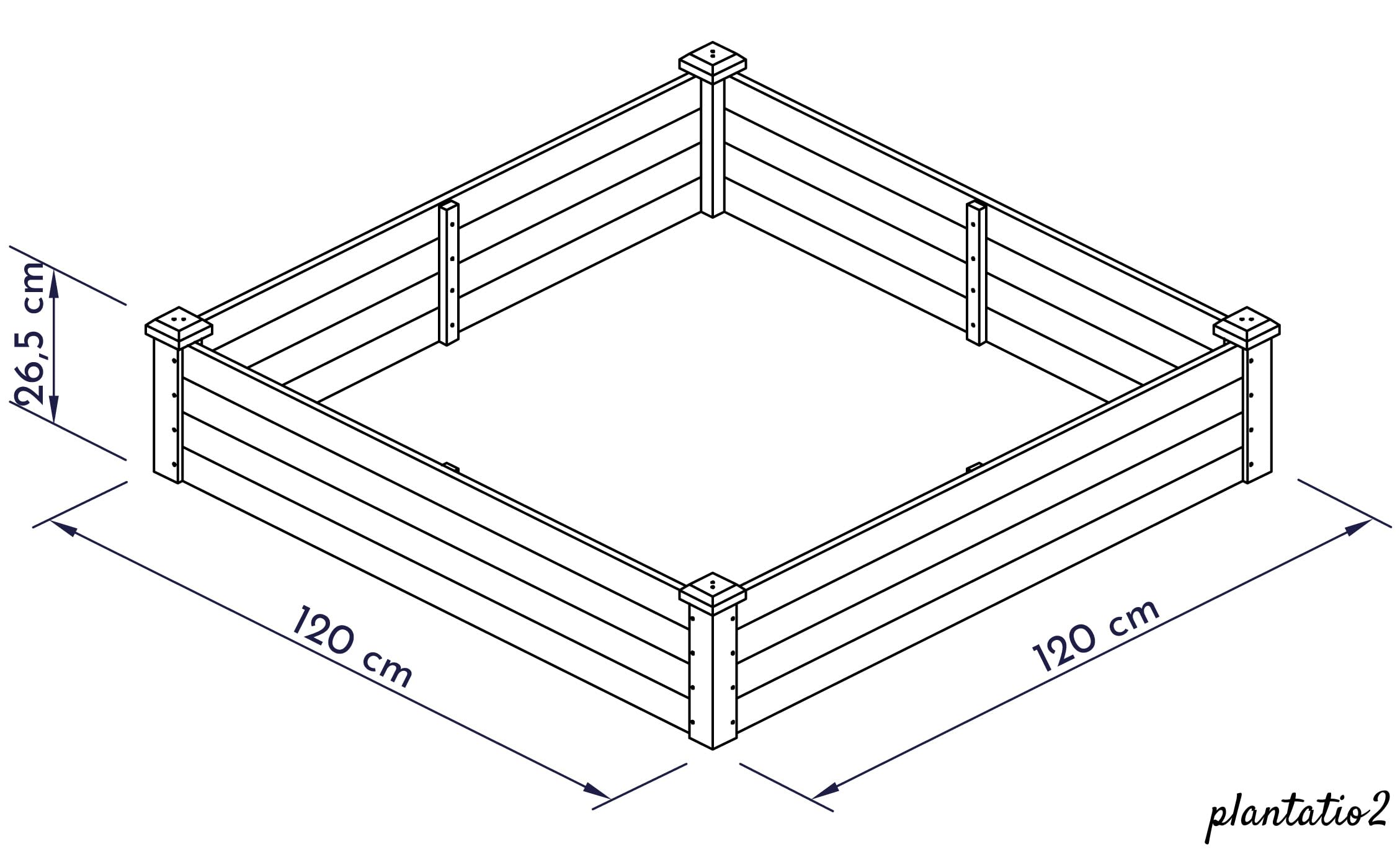 Grande bordo rialzato in legno per giardino e terrazza, kit per giardini fuori terra per aiuola per fiori XL quadrato, aiuola per erbe aromatiche, bordo basso decorativo, bianco grigio