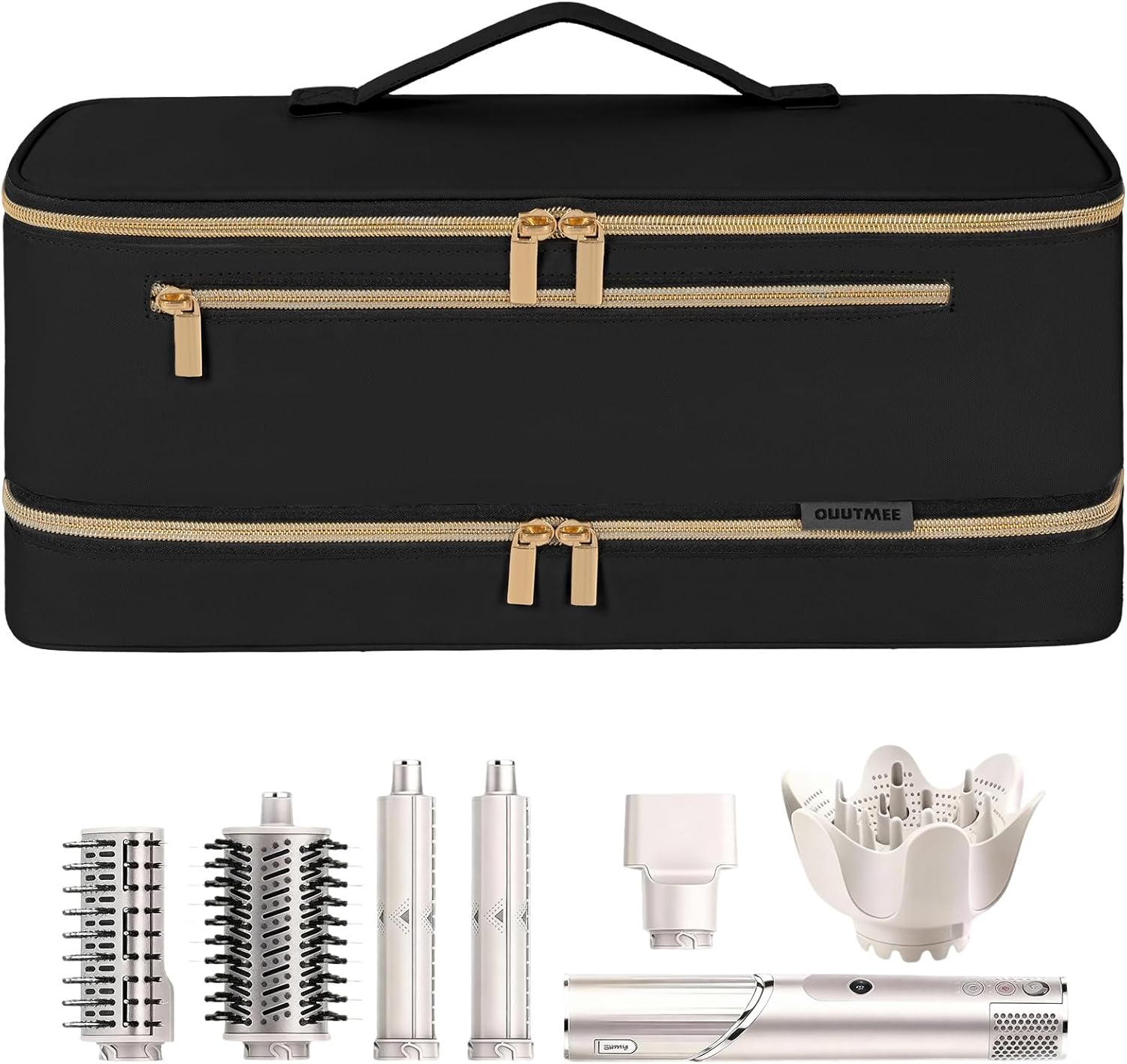 Travel Carrying Case for Shark Flex Style, Double Layer Storage Case For Shark Flexstyle, Portable Storage Organizer Soft Bag for Shark Flexstyle and Attachments, Black Gold (Only Bag) Travel Carrying Case for Shark Flex Style, Double Layer Storage Case For Shark Flexstyle, Portable Storage Organizer Soft Bag for Shark Flexstyle and Attachments, Black Gold (Only Bag)