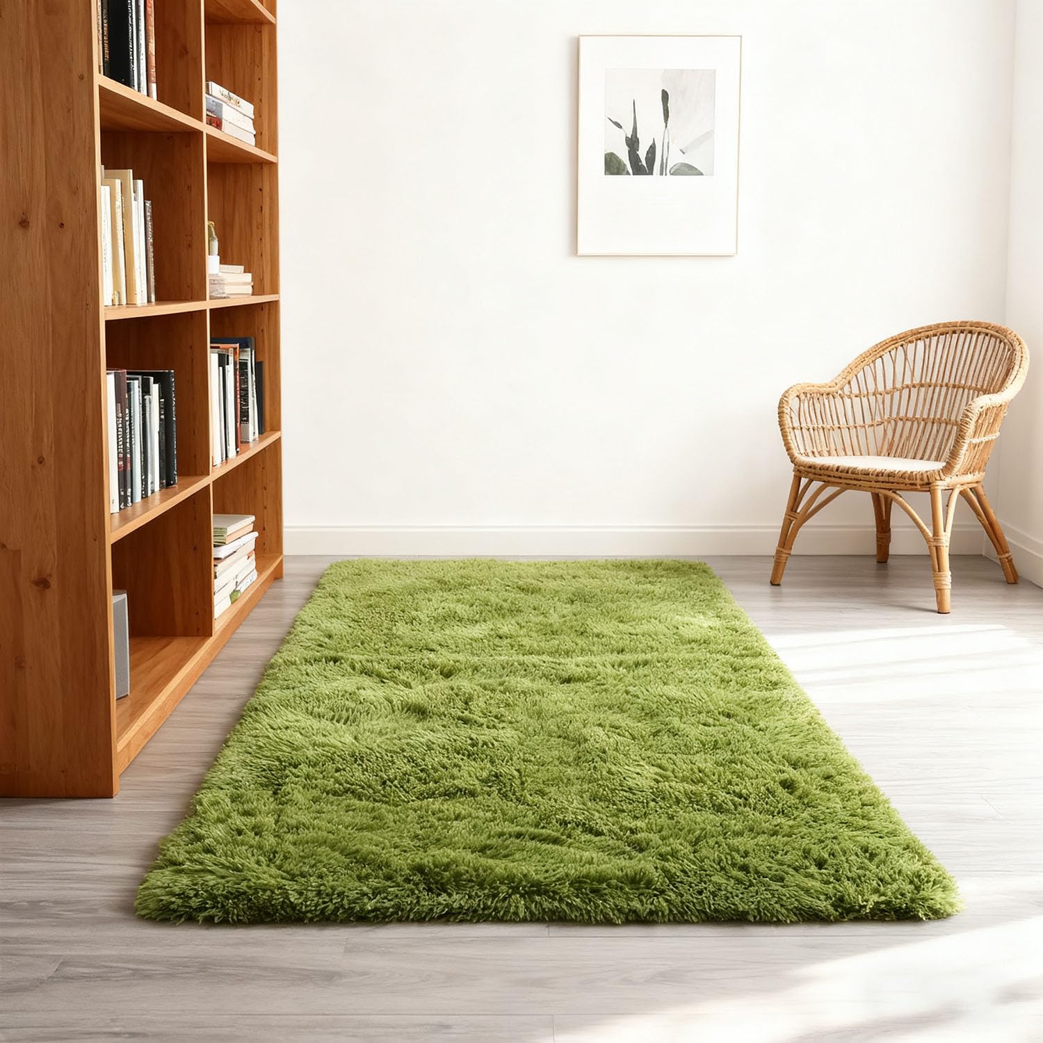 Tapis de chambre vert 200x210 pour un salon cosy et chaleureux