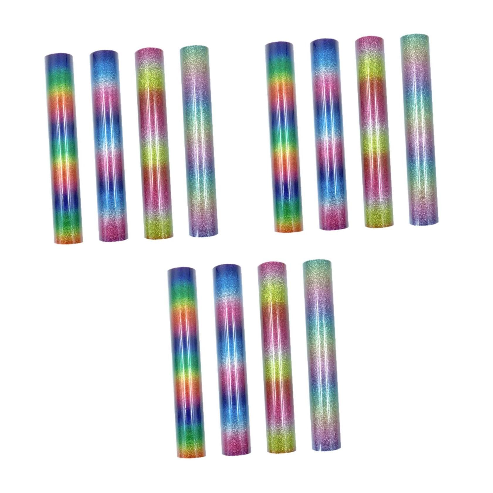 Vinyle pailleté arc-en-ciel thermocollant Jojofuny haute résistance pour customisation textile