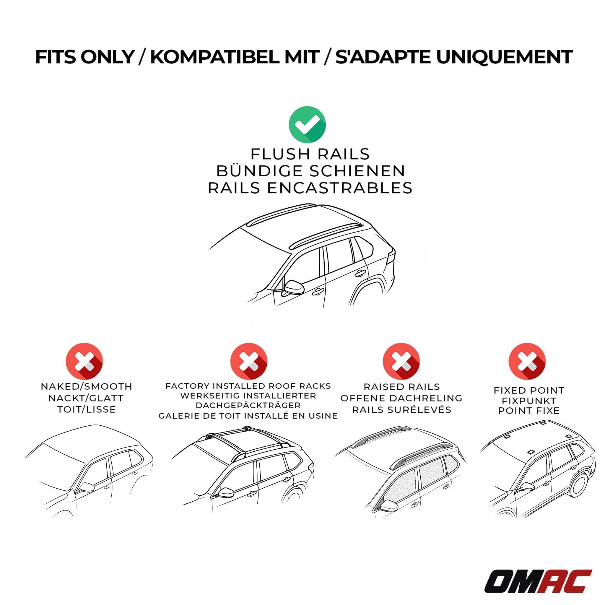 OMAC Barres de Toit transversales certifiées TÜV pour Toyota Yaris Cross XP210 2021-2026 – Verrouillables (4 antivols) – Charge Max 100 kg – Fixation Durable Argent