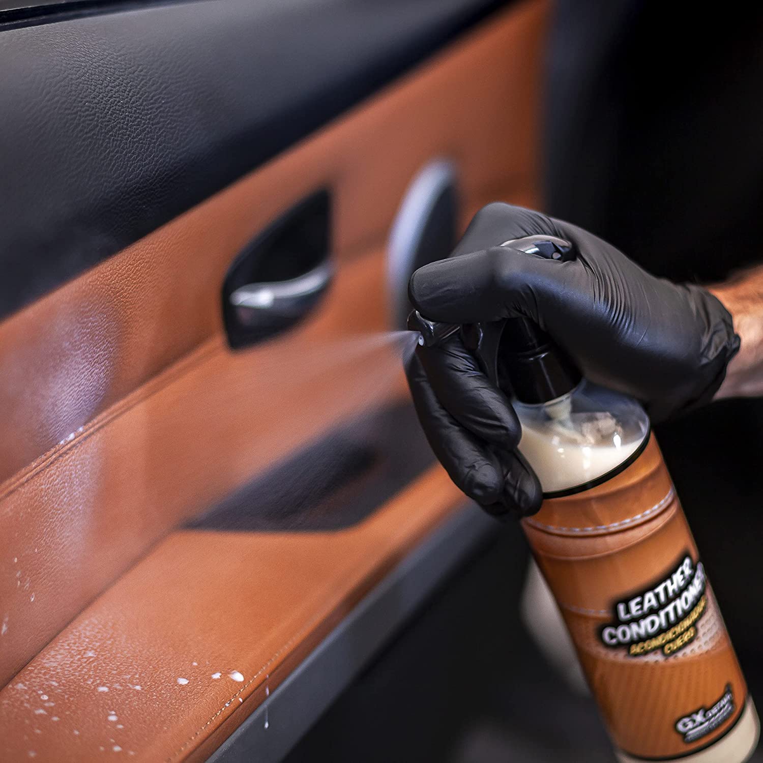 Zestaw do pielęgnacji skóry samochodowej GxDetail - GxDetail Leather Care Pack - Zestaw z akcesoriami do czyszczenia skórzanych foteli samochodowych.