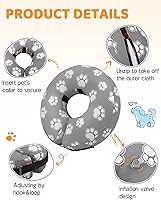 Vista 7 de Supet Collar de Cono Inflable para Perro Alternativa Después de la Cirugía, Collar de Cuello de Dona para Perro, Collar de Recuperación E para Perro