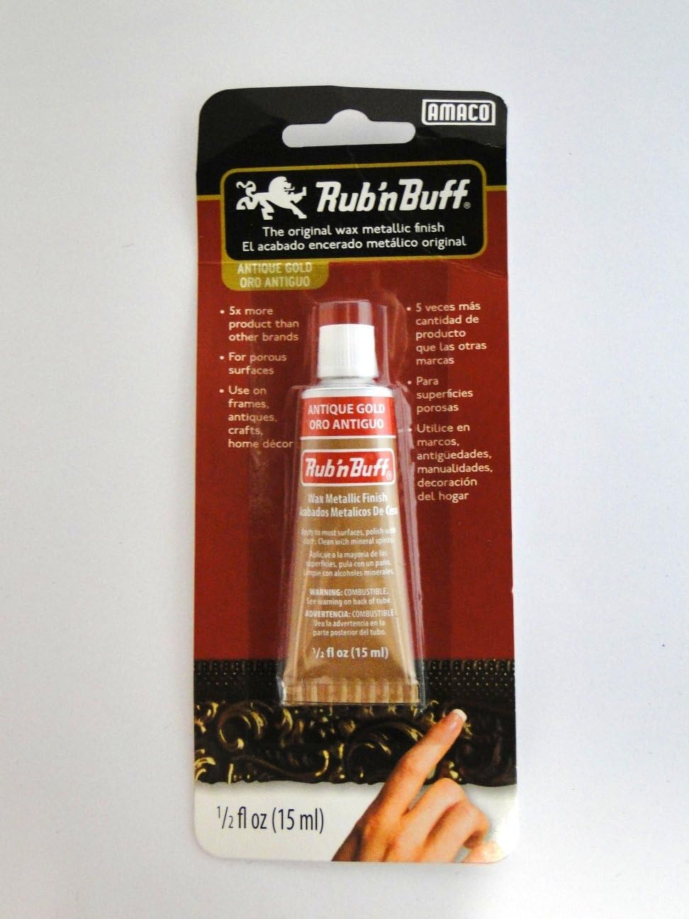Antique Gold Rub N Buff Original Metallic Gilding Wax Based Antiquing Decorating Crafts 15ml (Pack of 1)