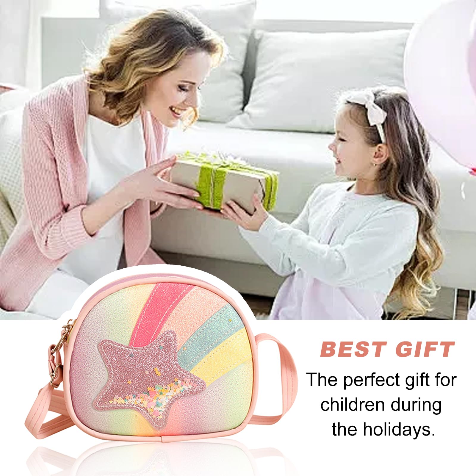 Dziecięca torba na ramię dla dziewczynek, małe torebki, torebki dziecięce, torebka dla dziewczynki z regulowanym paskiem na ramię, słodka torba crossbody na ramię dla dzieci w wieku 3-10 lat
