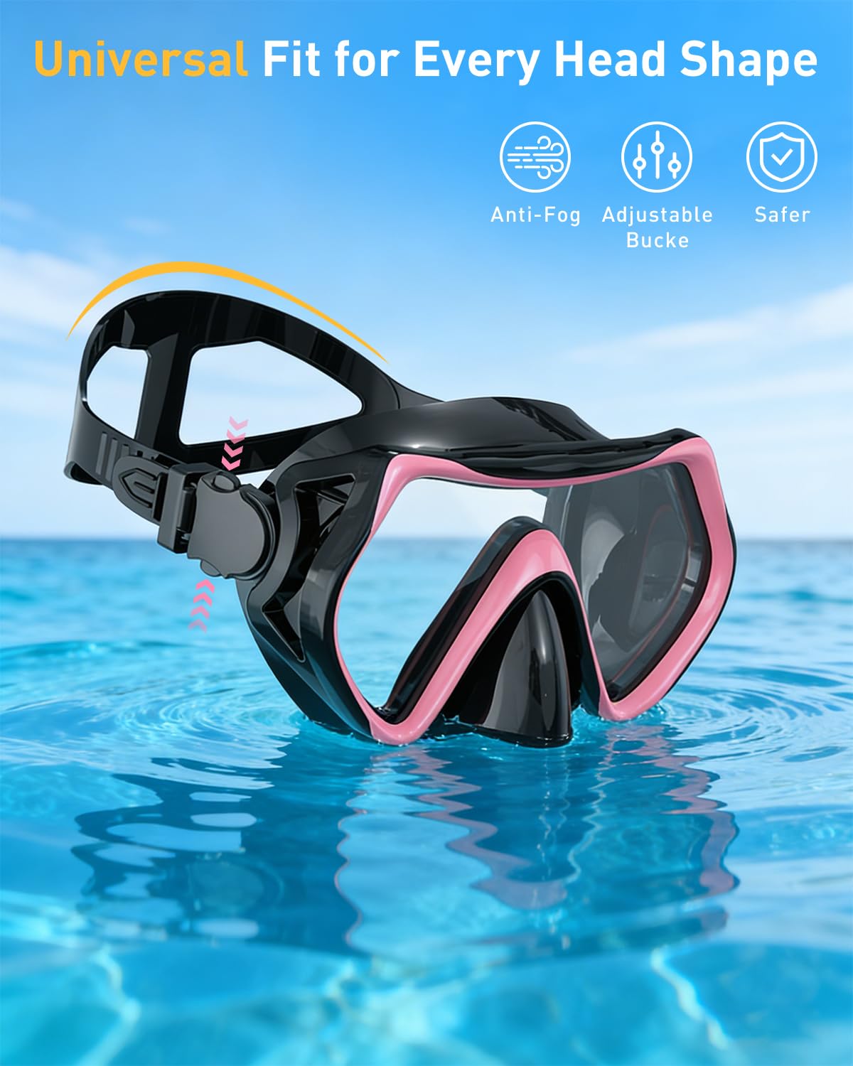 Set da snorkeling per adulti, maschera subacquea e boccaglio Dry per uomo e donna, maschera da immersione in vetro temperato, anti-perdite e anti-appannamento, per snorkeling, immersioni