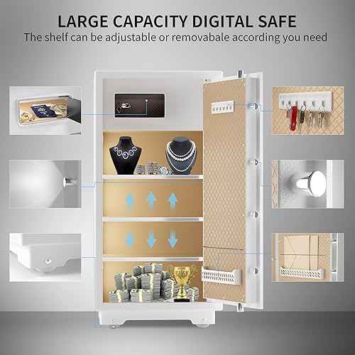 Miniatura 4 de TIGERKING - Caja fuerte extra grande de 11.5 pies cúbicos, caja fuerte para el hogar con doble cerradura de llave de seguridad y caja de bloqueo