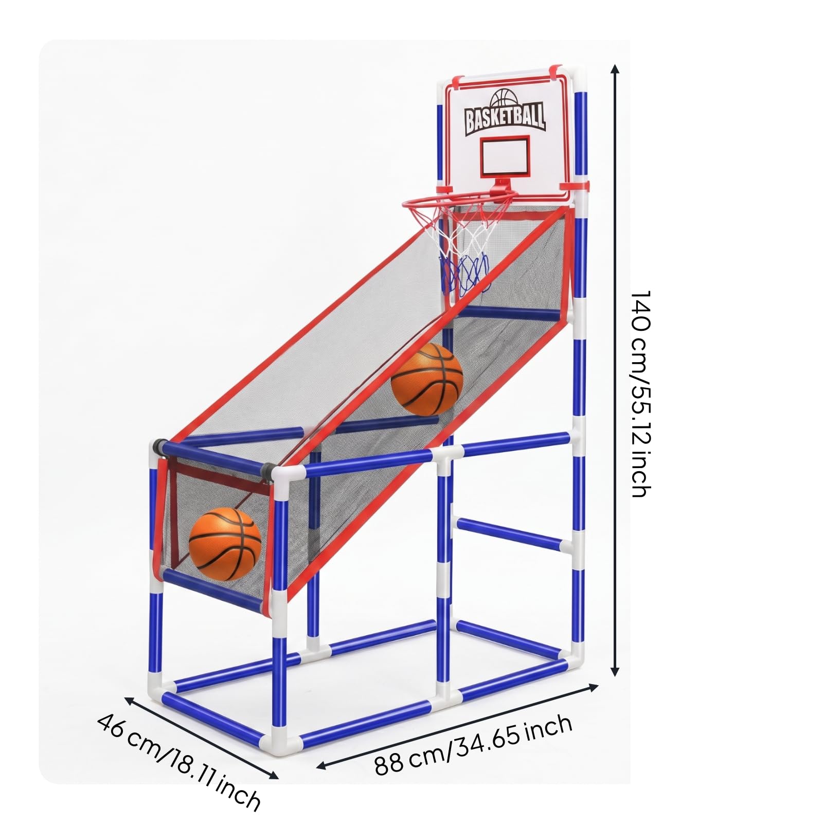 Milageto Canasta volución Balón Diversión Familiar Máquina Baloncesto Infantil Tamaño Gran Canasta para Niñas y Niños