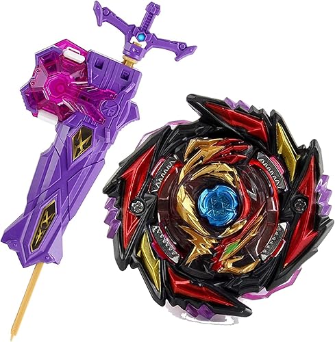 Miniatura 1 de Bay Blades Battling Top Toy Set Metal Fusion Sword Launcher LR Gyro Booster B-170 Super King Death Diabolos Bey Burst Turbo Lanzador Izquierdo y