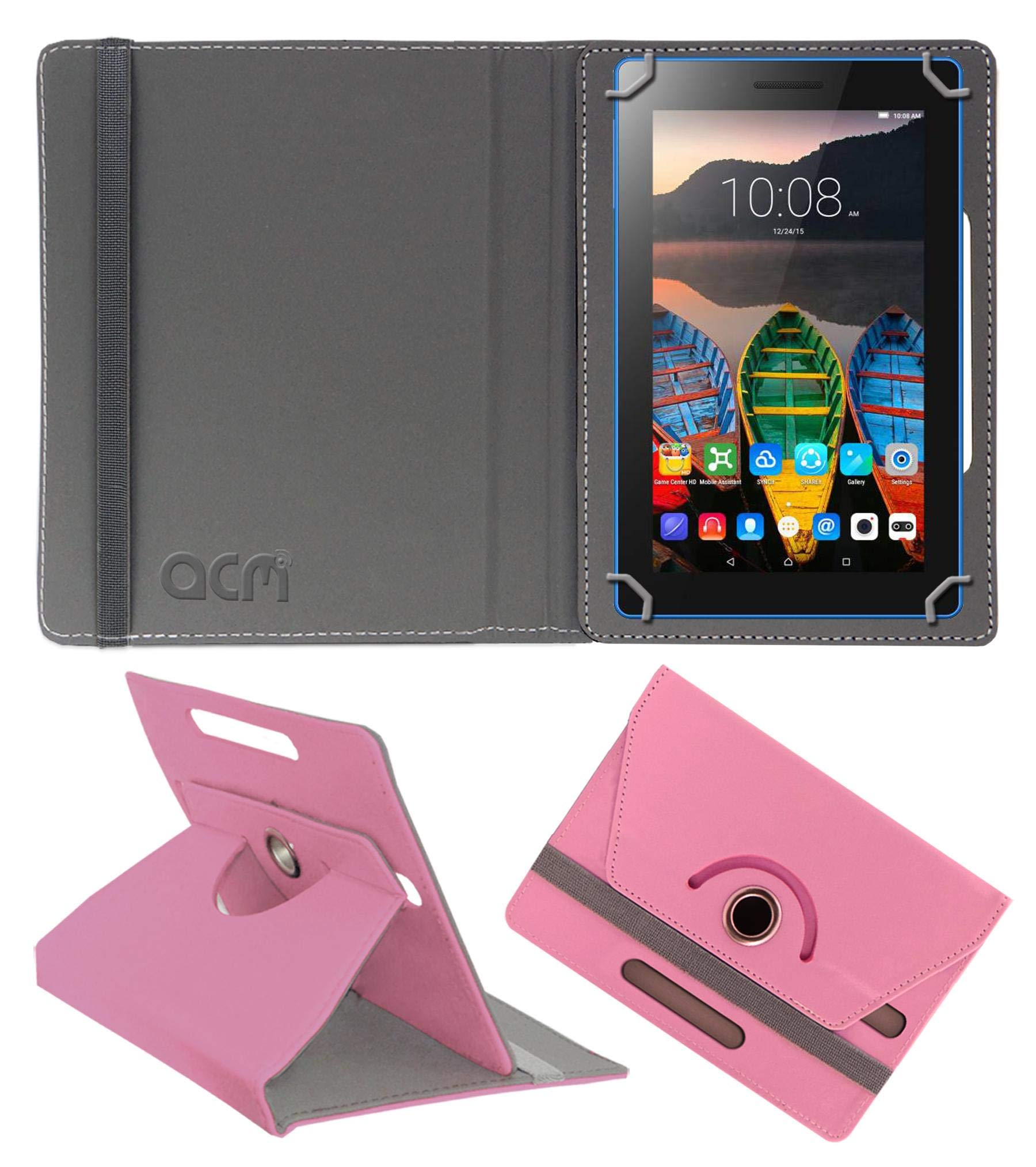 Acm Rotating Leather Flip Case Compatible with Lenovo 7 Inch Byju Tablet Cover Stand Light Pink (B07TYF513J) Amazon Price History, Amazon Price Tracker