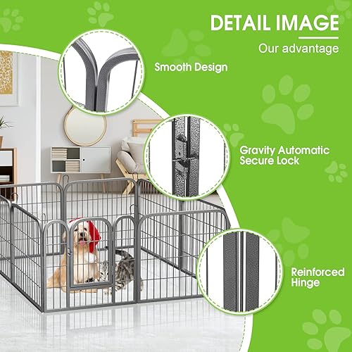 Miniatura 4 de Cerca para perros y cachorros, corralito portátil para mascotas, para interiores, gran recinto de metal resistente, para perros pequeños, medianos,