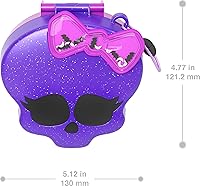 Vista 7 de Polly Pocket Monster High Conjunto de juego con 3 muñecas micro y 10 accesorios, se abre a la escuela secundaria, juguete de viaje coleccionable