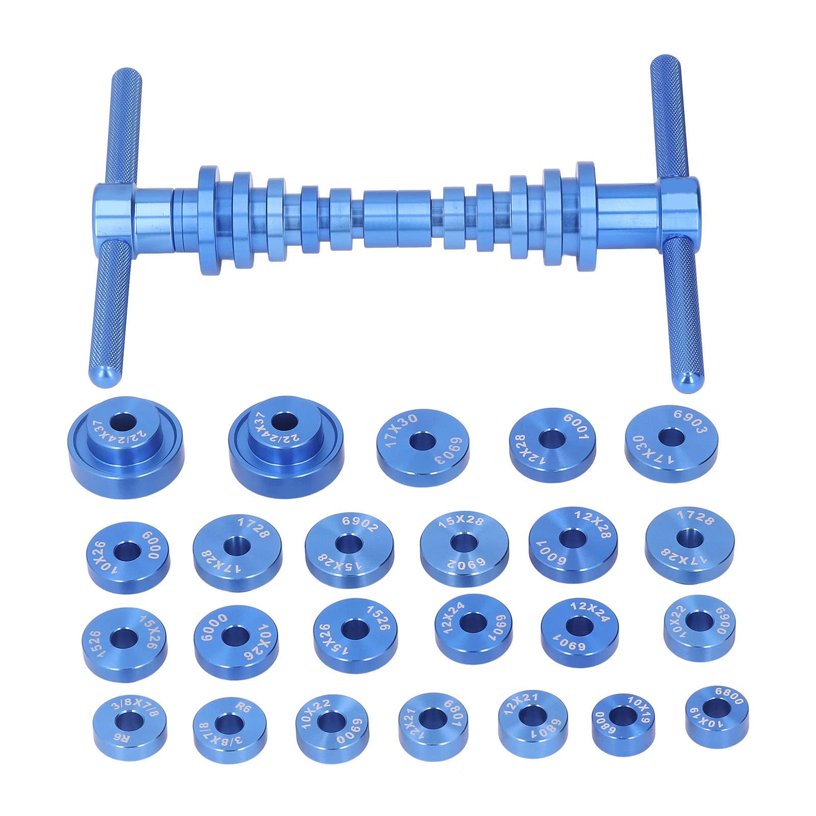 Set di Presse per Cuscinetti per Biciclette Set di Presse per Cuscinetti del in Lega di Alluminio Kit di Derivazione per Installazione di Cuscinetti per Mozzi con 18 Paia di Blocchi di Stampa