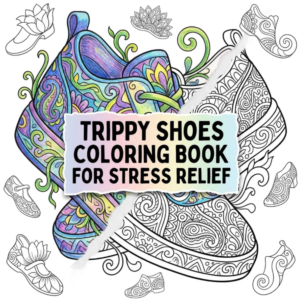 Trippy Shoes Coloring Book for Stress Relief