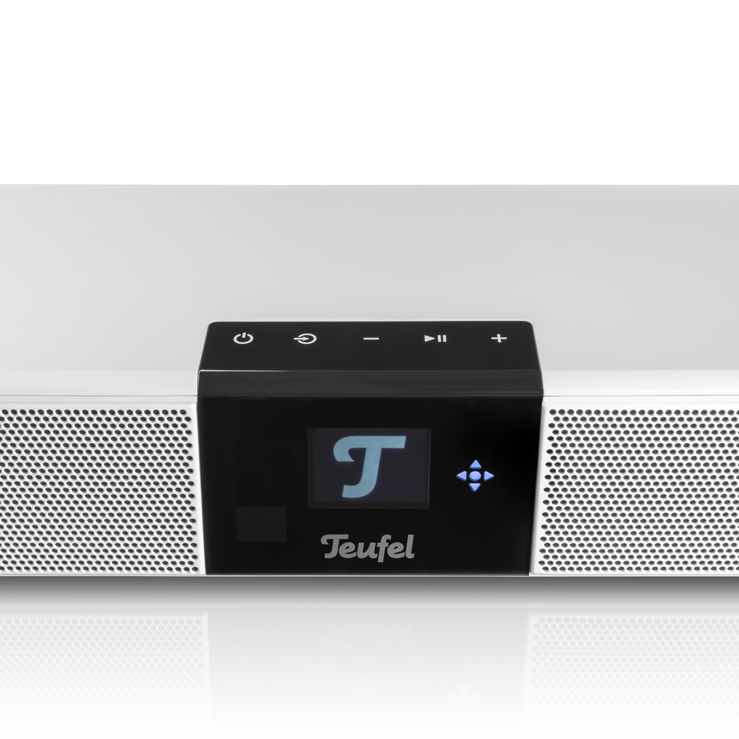 Teufel CINEBAR Dolby Atmos 22-5.1 - Barra de sonido con subwoofer inalámbrico que ahorra espacio, 8 tonos, sistemas de cine en casa, HDMI 3D ARC CEC, 4K Pass-Through, panel táctil – blanco