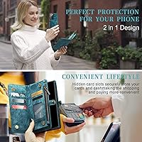 Vista 5 de Asuwish Funda de teléfono para Samsung Galaxy Note 20 Glaxay Note20 5G con cremallera, funda desmontable con protector de pantalla de vidrio