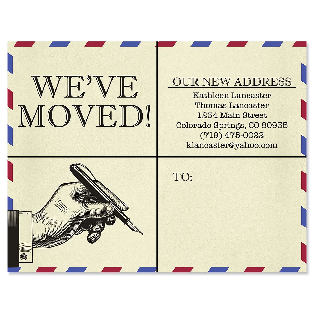 Colorful Images We’ve Moved Retro Personalized New Address Postcards - Pack of 24 Cards With Customized Names & Addresses, 24 Moved Cards, Change of