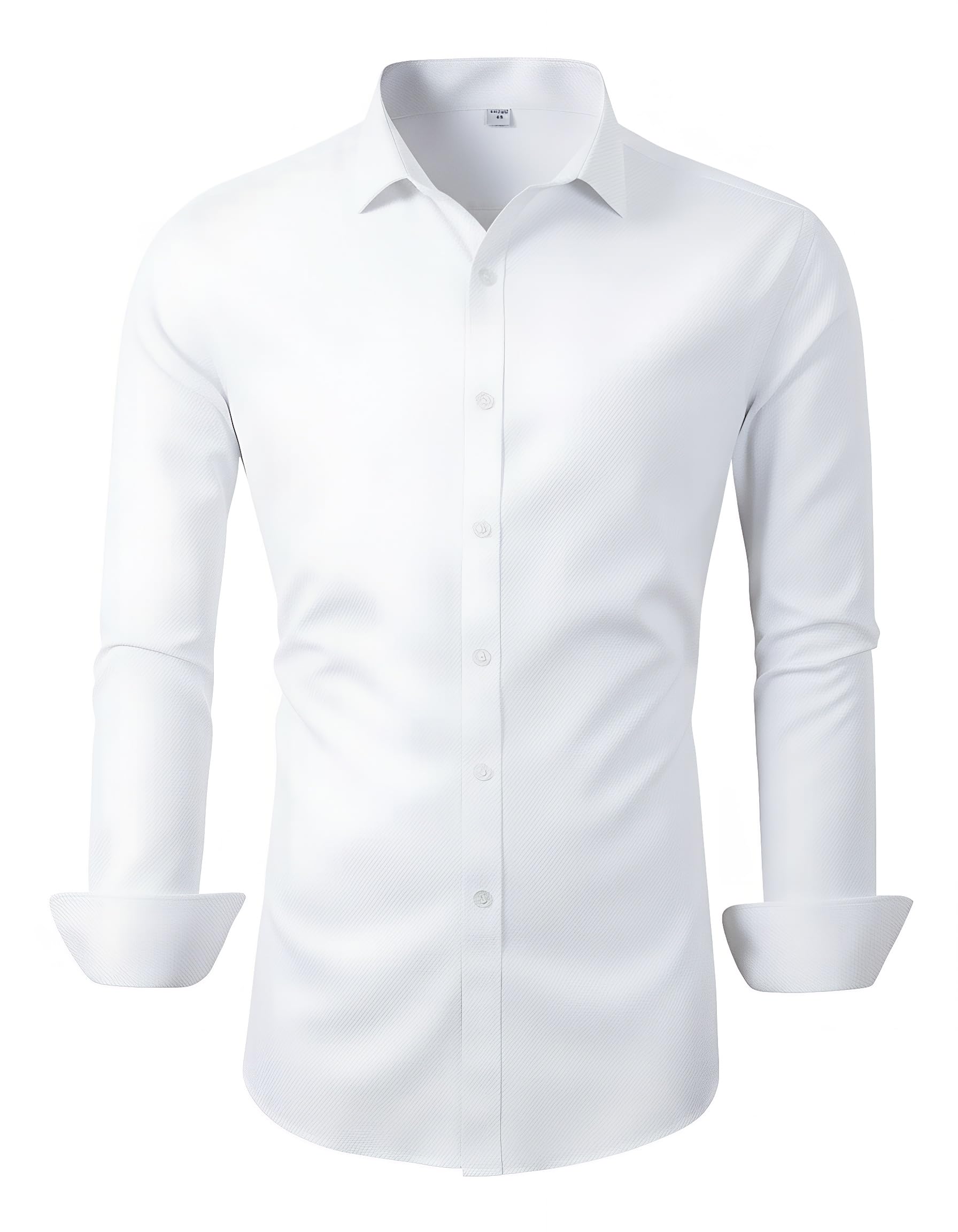 Beninos Men's Dress Shirts Solid Long Sleeve Texture Business Casual Button Down Shirts Global Recycled Standard Global Recycled Standard Global Recycled Standard