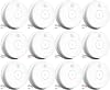 SITERWELL Smoke Detector, Hardwired Interconnected Smoke Detector, Photoelectric Smoke Alarm with 9V Backup Battery, Fire Alarm with TestSilence Button, UL217-9th Listed, GS562A, 12 Packs