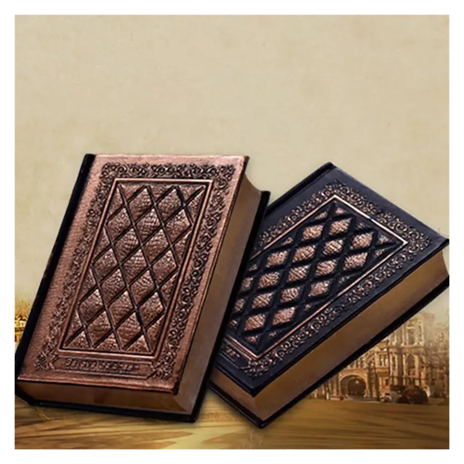 Cuaderno diario vintage con tapa dura de cuero for estudiantes, cuaderno de bocetos, cuaderno de notas, diario de viaje, cuadernos de escritura para Mujeres y Hombres(Bronze)