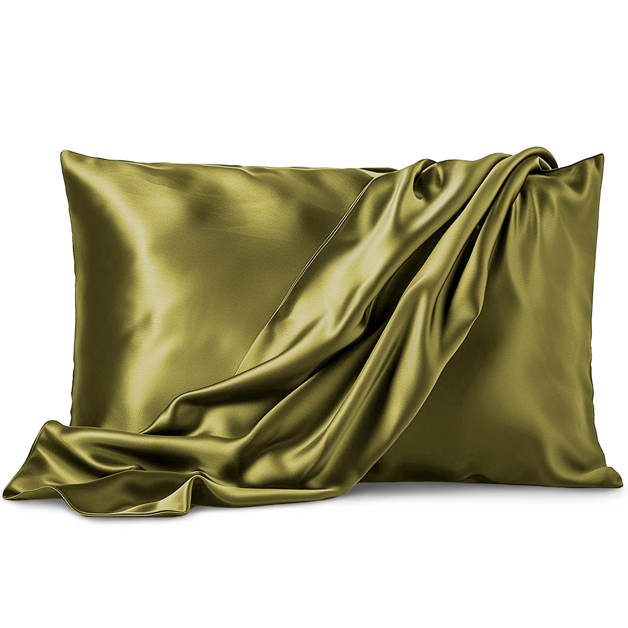 Satin Pillowcase 2 Pack - Queen Size 20x30 Sage - Silky Pillow Cases for Hair and Skin -
