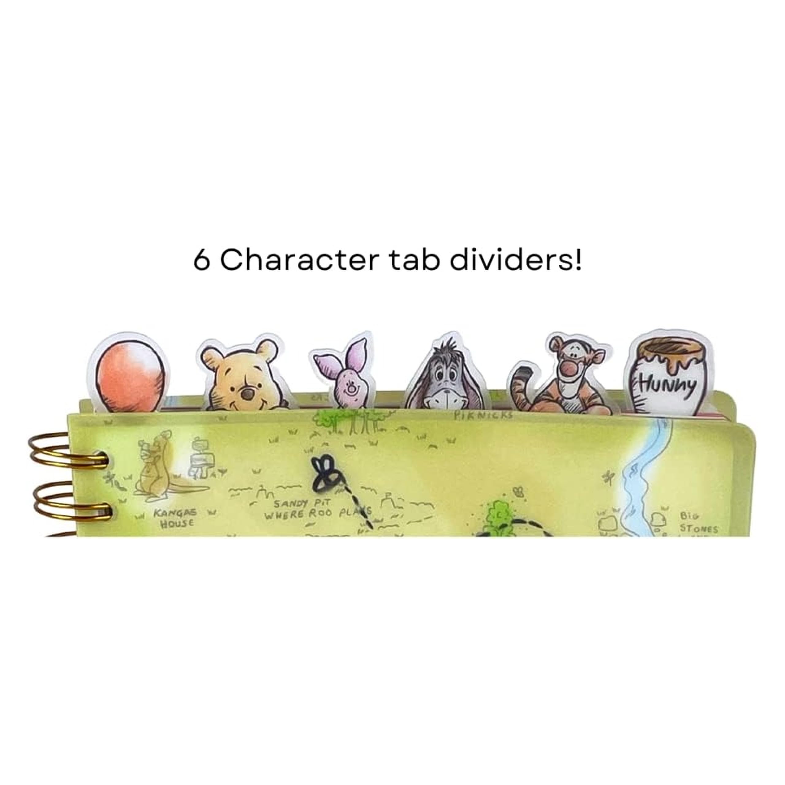 Innovative Designs Disney Winnie the Pooh Tab Journal Notizbuch, Spiralbindung, 144 linierte Seiten, 20,3 x 17,8 cm