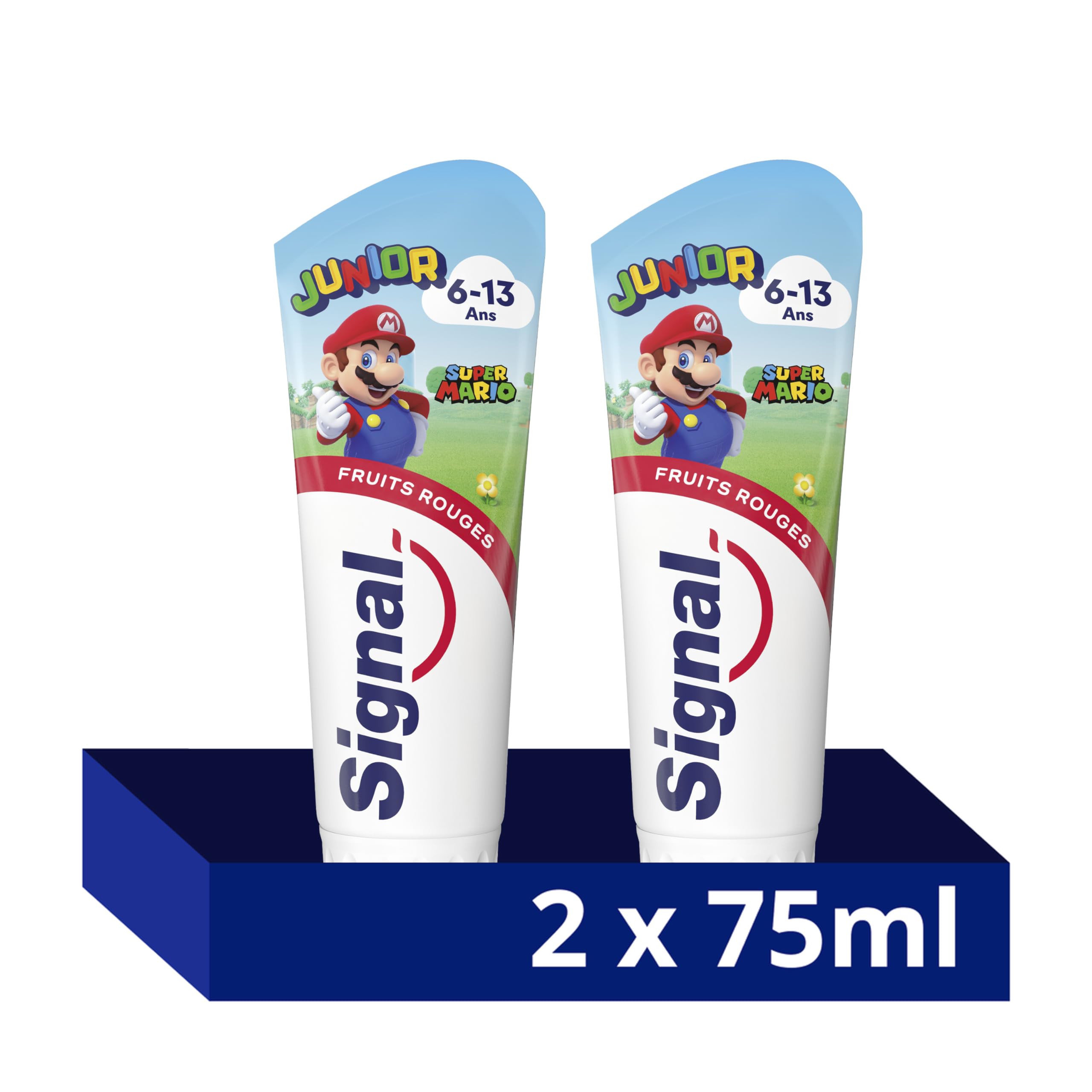 Signal Pasta de dientes Junior Super Mario frutos rojos, 6-13 años, 2 x 75 ml — view 3