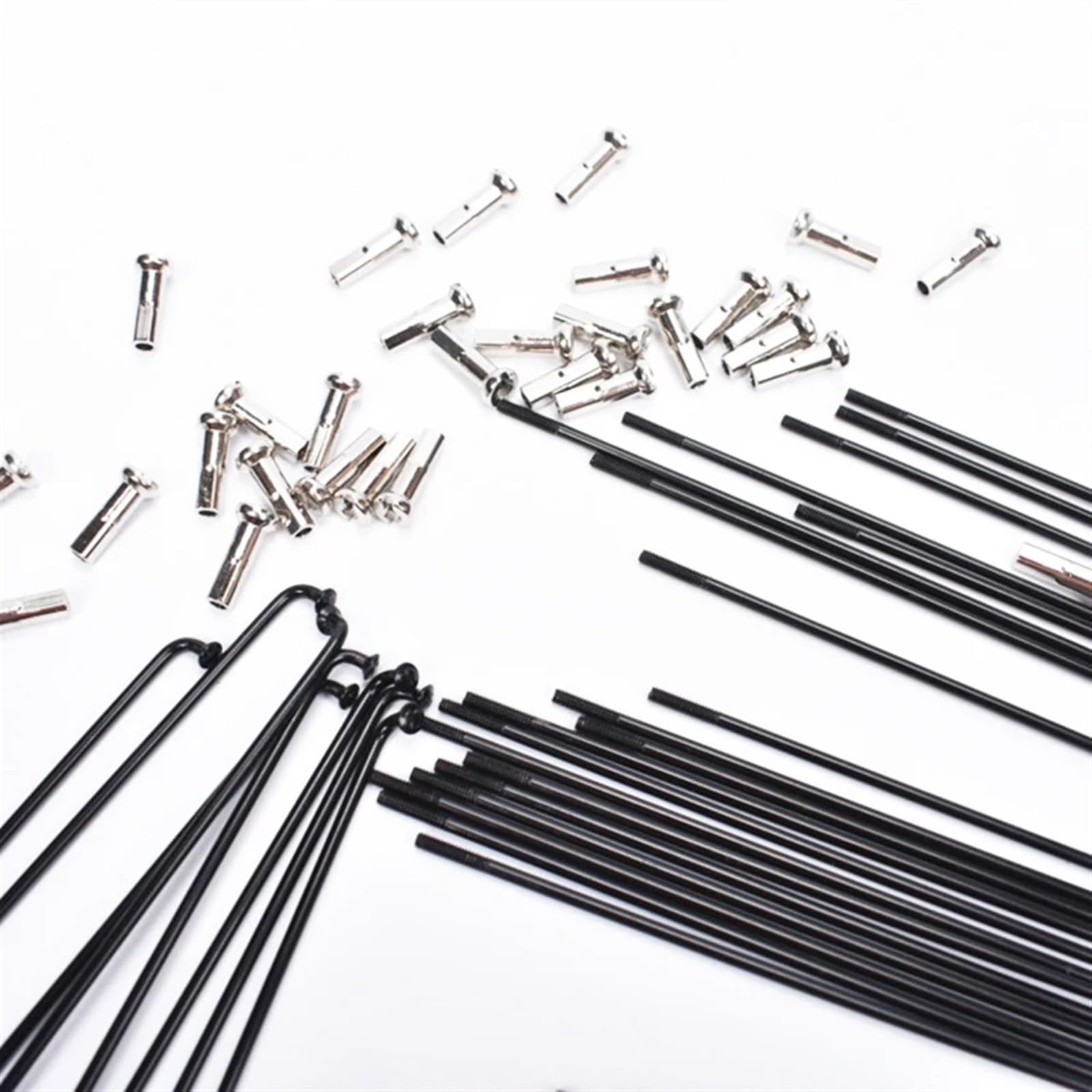14G J Bend per raggi in acciaio per bicicletta lunghezza 119-305 mm con nippli testa dritta parti di ricambio nero (144 mm-36 pezzi)
