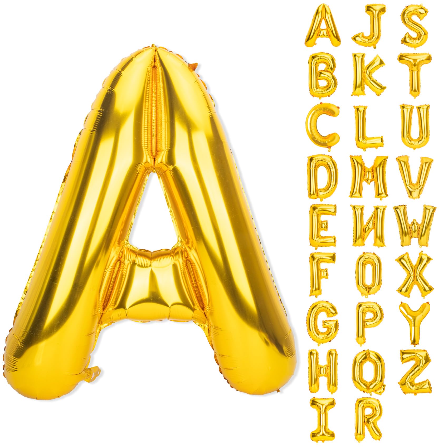 Gold Letter Balloons 40 Inch A Balloon Letters A Alphabet Name Balloons Giant Letters With Straw Big Balloons Foil Gold Balloons For Birthday Party