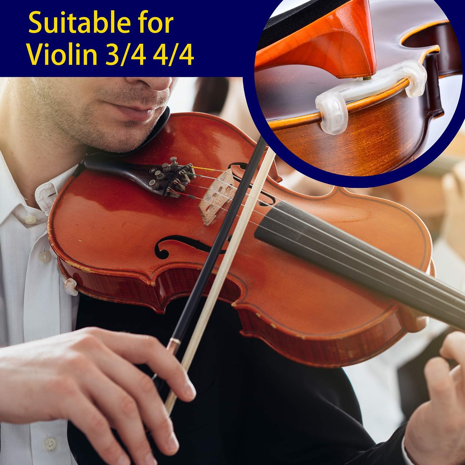 Violin Shoulder Rest for 3/4 and 4/4 Size, Healemo Shoulder Rest for Violin, Perfect for Beginners and Professionals
