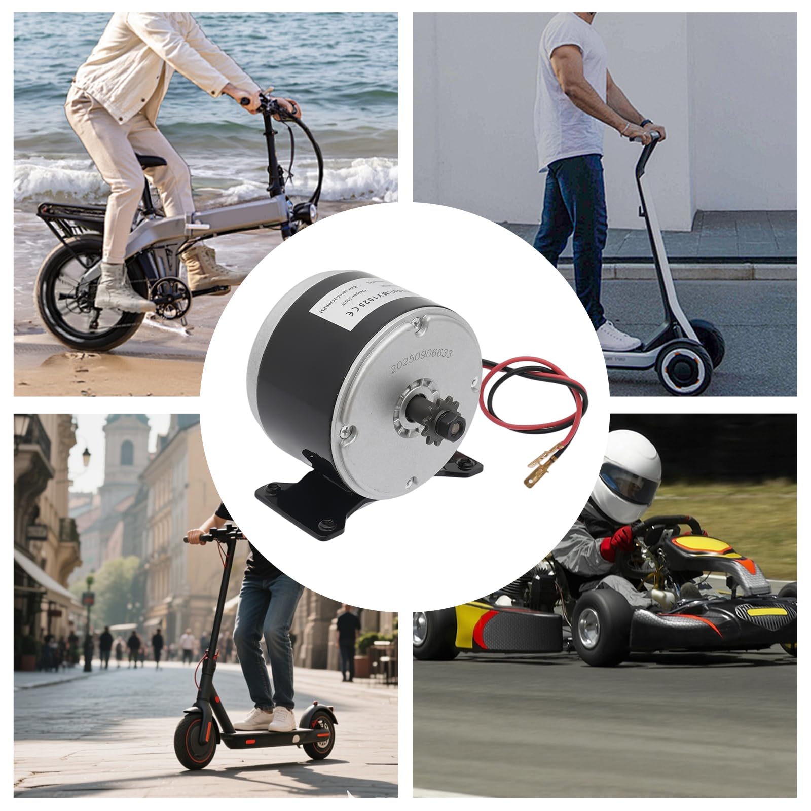 Motor eléctrico de 250 W, 24 V CC, 2550 rpm, 14 A, cobre puro, rueda dentada de 11 dientes (25 H) reversible, rodamiento de precisión para scooters eléctricos, bicicletas eléctricas, minimotos y