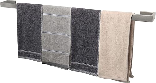 TocTen Toallero de baño  Base cuadrada gruesa de acero inoxidable SUS304 para baño, accesorios de barra de baño, toallero resistente montado en la