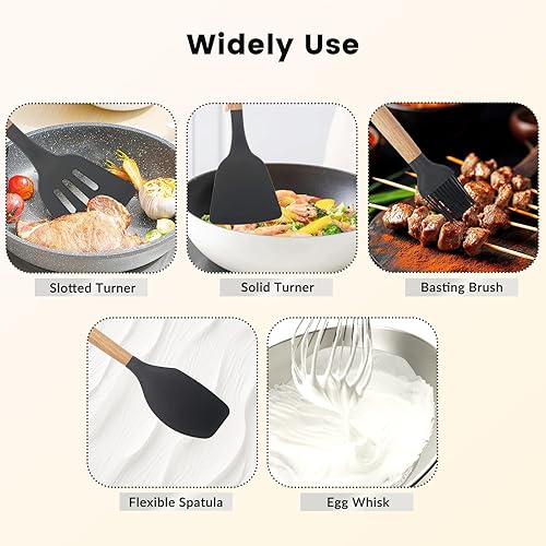 Miniatura 7 de Daily Treasures Juego de utensilios de cocina de 12 piezas, juego de utensilios de cocina con soporte de almacenamiento, herramientas de cocina