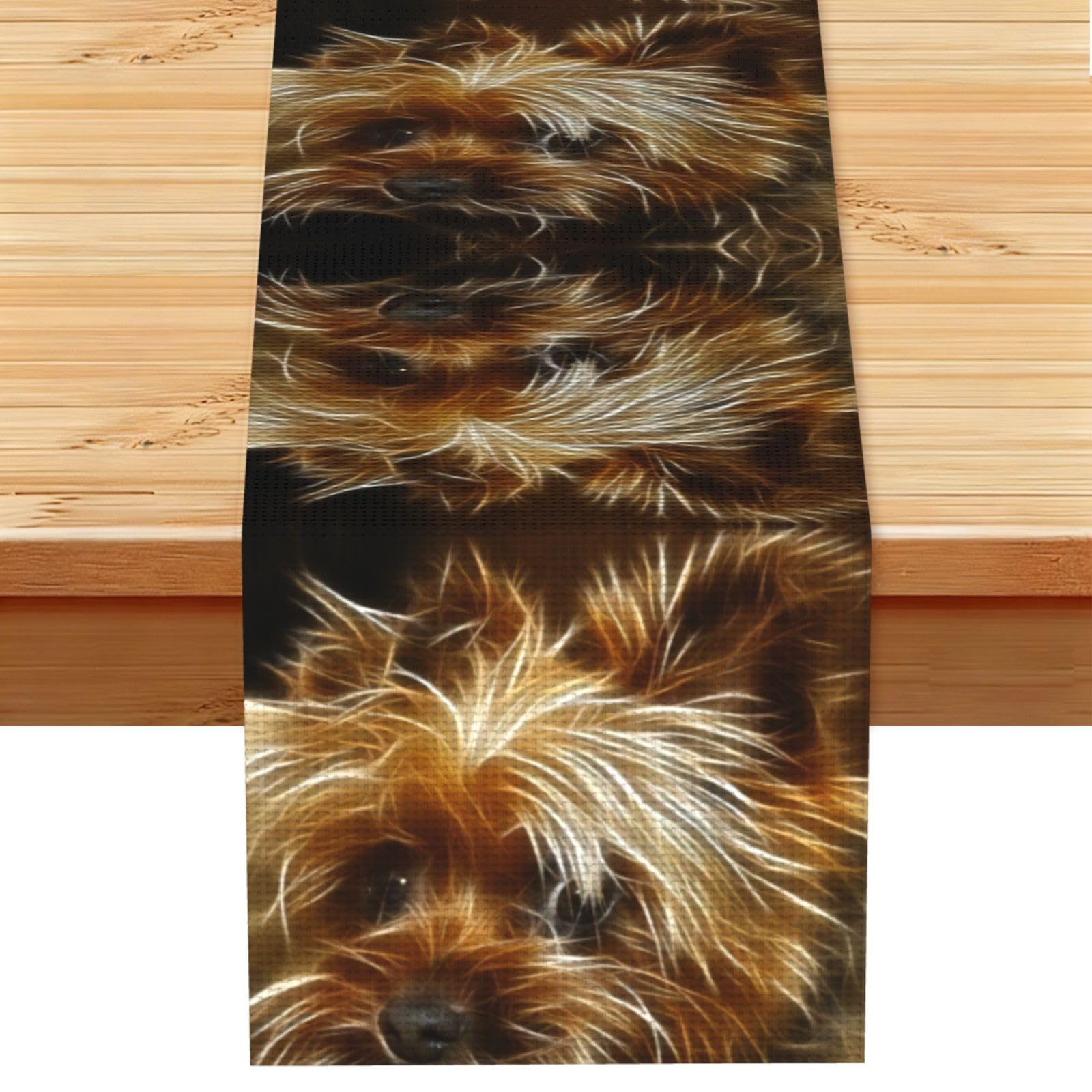 Funny Yorkie dog Linen Feel Table Runner Wedding Party Home Decoration