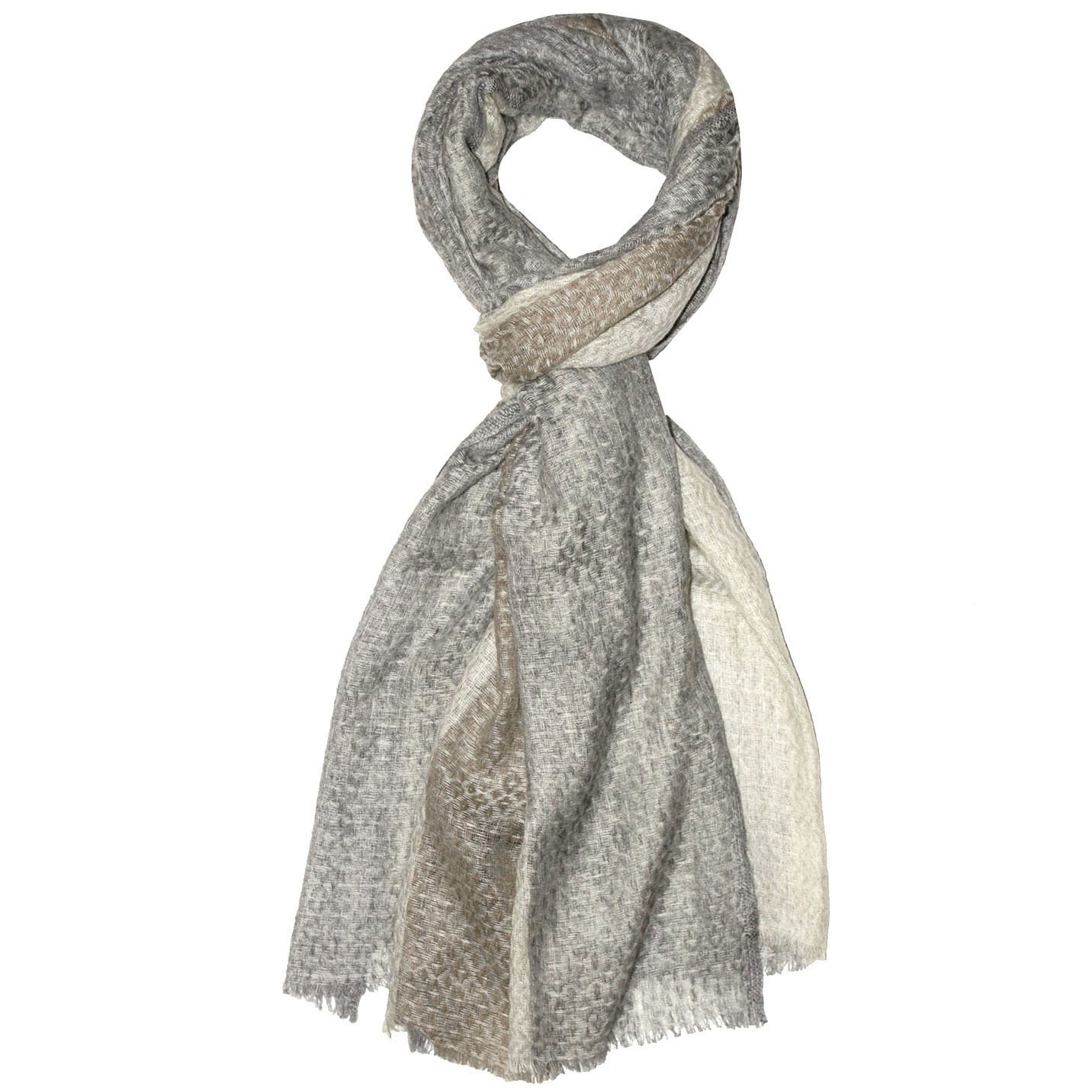 Lorenzo Cana Damski szal Pashmina 100% kaszmirowy chusta naturalne włókna 70 x 200 cm Wzorcowy-beżowy-jasnobrązowy