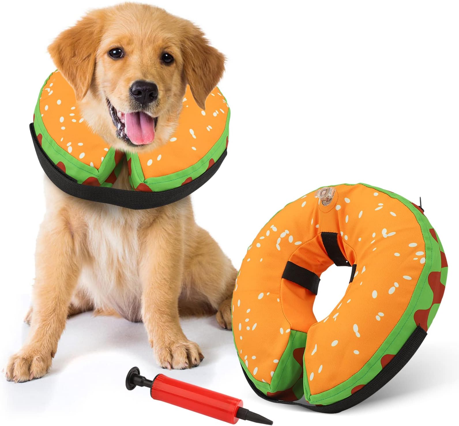 Protective Inflatable Recovery Cone Collar for Smal Medium Large Dog, Soft E-Collar Dog Donut Cone Alternative After Surgery for Dogs Cats (Large)