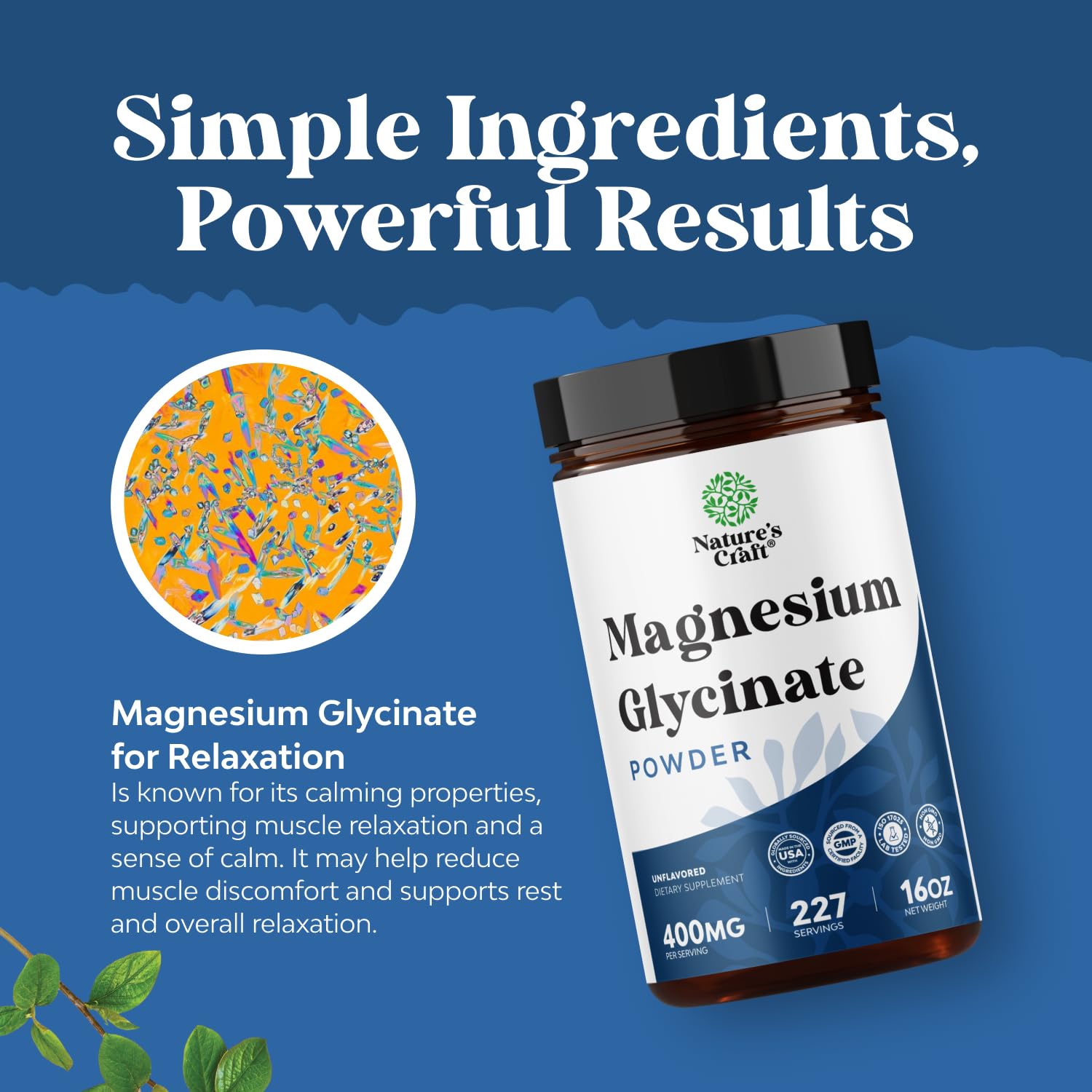 Magnesium Glycinate Powder Unflavored 400mg for Sleep & Calm- 16 oz — Amazon image 6