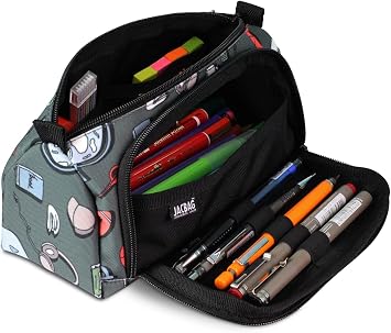 JACBAG PRIME XL-LASTIC SEPARATE TWO-PANE PEN BOX (College)