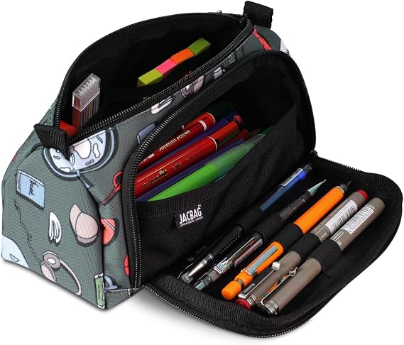 JACBAG PRIME XL-LASTIC SEPARATE TWO-PANE PEN BOX (College)